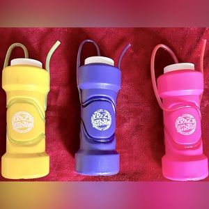 Krazy straw drinking bottle with screw on top